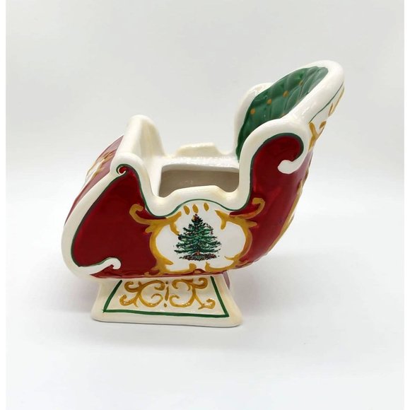 Vintage Spode Christmas Tree Santa’s Sleigh Decorative Candy Bowl & FREE Plate - Picture 2 of 16